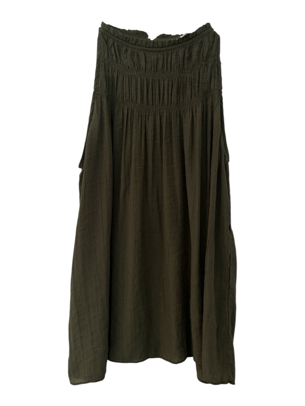 Nanette Lepore Olive Green Smocked Sleeveless Top